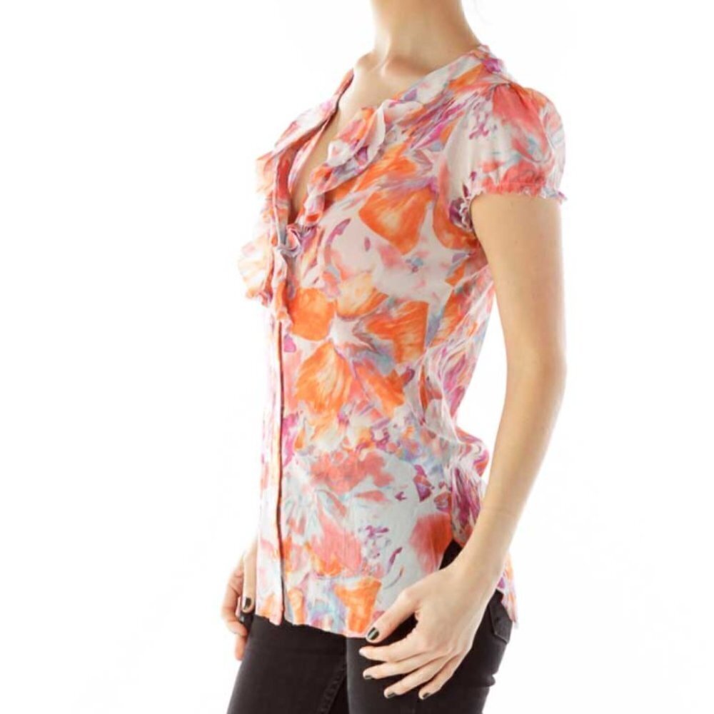 Weston Wear Multicolor Ruffled Flower Blouse - Picture 2 of 3